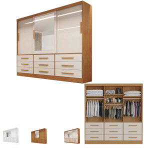 Guarda Roupa Casal 3 Portas Turin